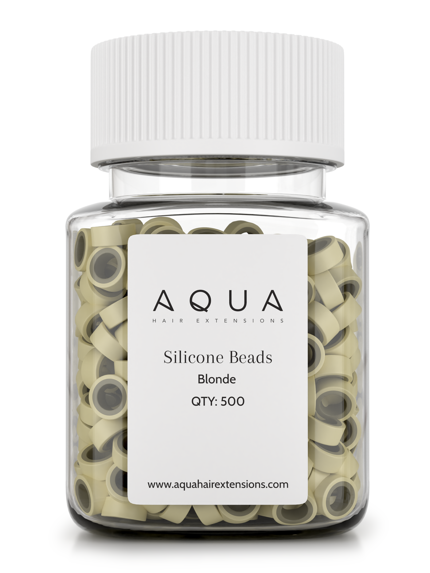 Silicone Beads Full Size Jar (500pcs) – Aqua Hair Extensions
